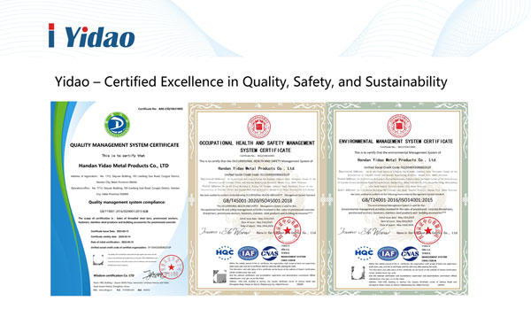 Yidao – Certified Excellence in Quality, Safety, and Sustainability